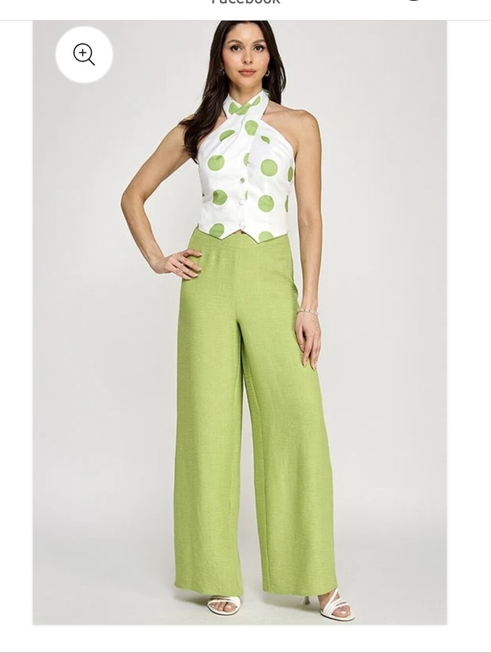 Lime Wide-Leg Jumpsuit Pants - Green High-Waist Palazzo